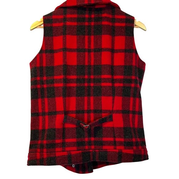 Woolrich Women's Red & Black Plaid Wool Vest S Gorpcore Outdoor Academia - Picture 3 of 7